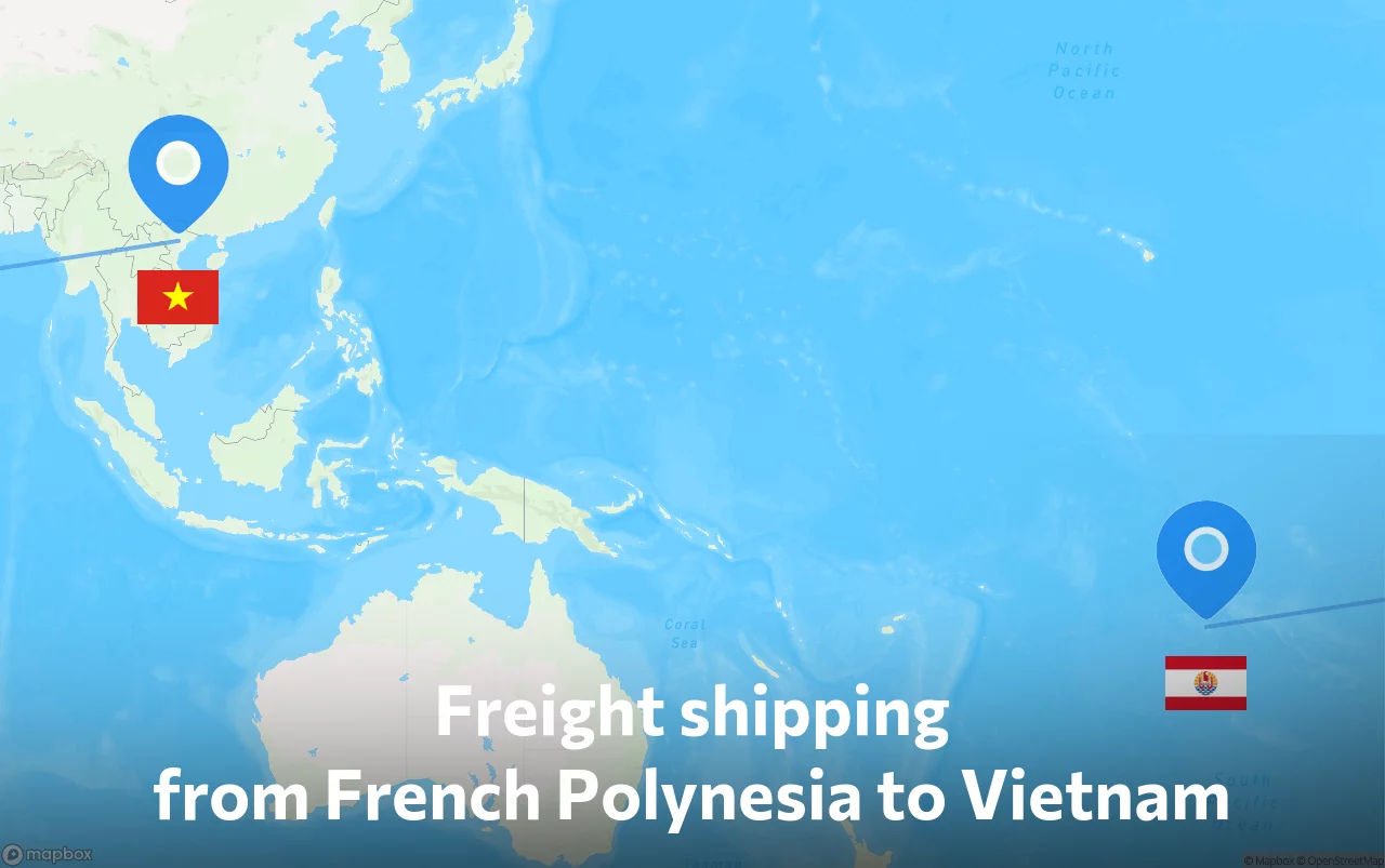 Shipping route from French Polynesia to Vietnam
