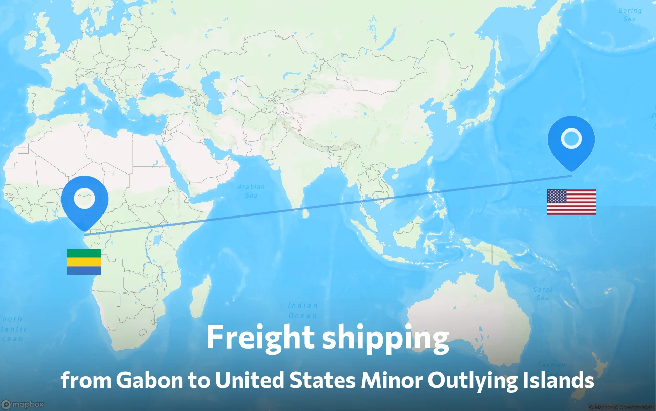 Shipping route from Gabon to United States Minor Outlying Islands