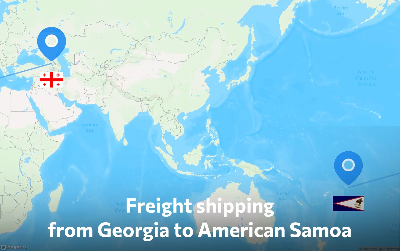 Shipping route from Georgia to American Samoa