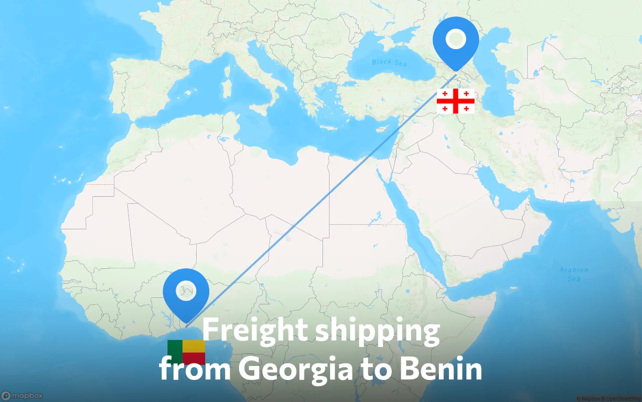 Shipping route from Georgia to Benin
