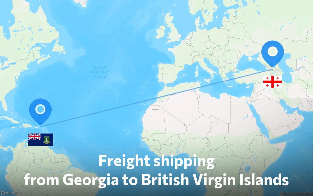 Shipping route from Georgia to British Virgin Islands