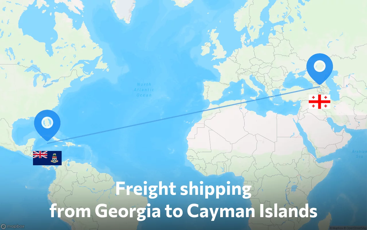 Shipping route from Georgia to Cayman Islands