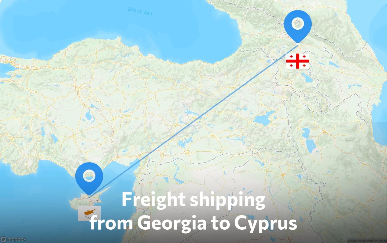 Shipping route from Georgia to Cyprus