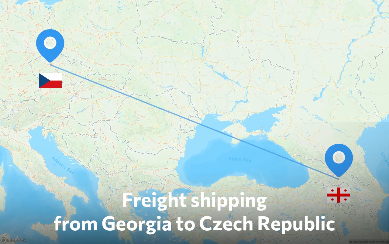 Shipping route from Georgia to Czech Republic
