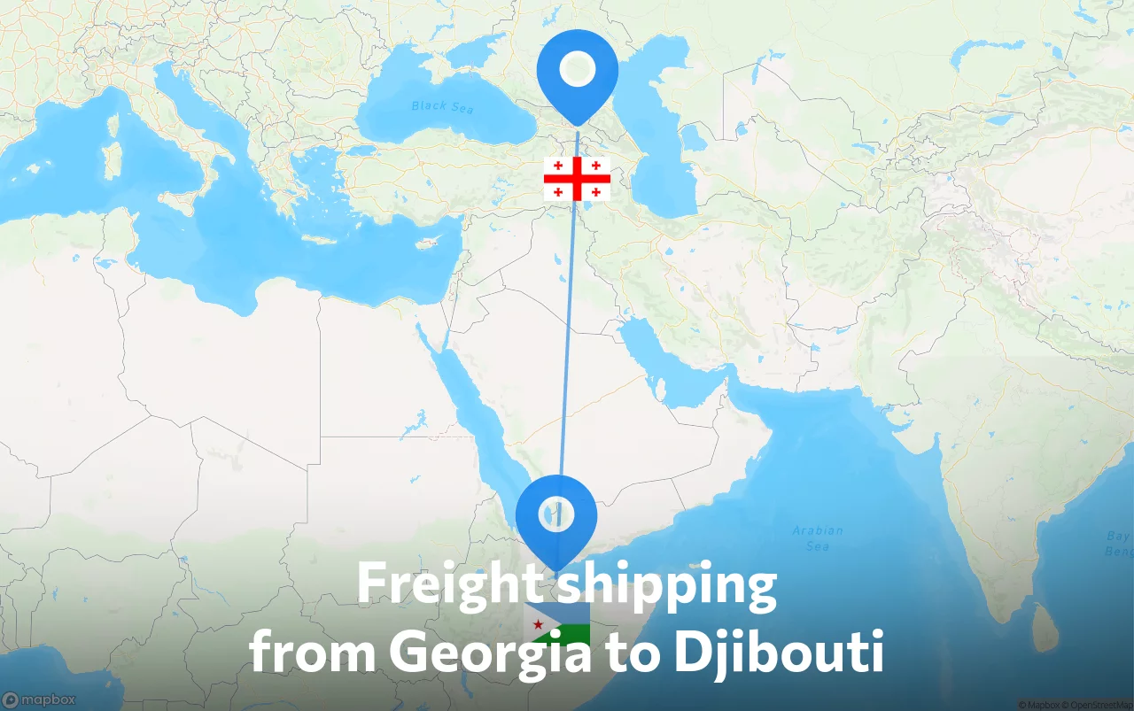 Shipping route from Georgia to Djibouti
