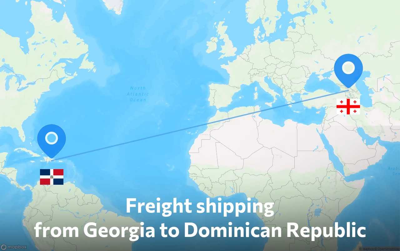Shipping route from Georgia to Dominican Republic