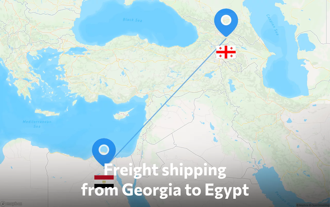 Shipping route from Georgia to Egypt