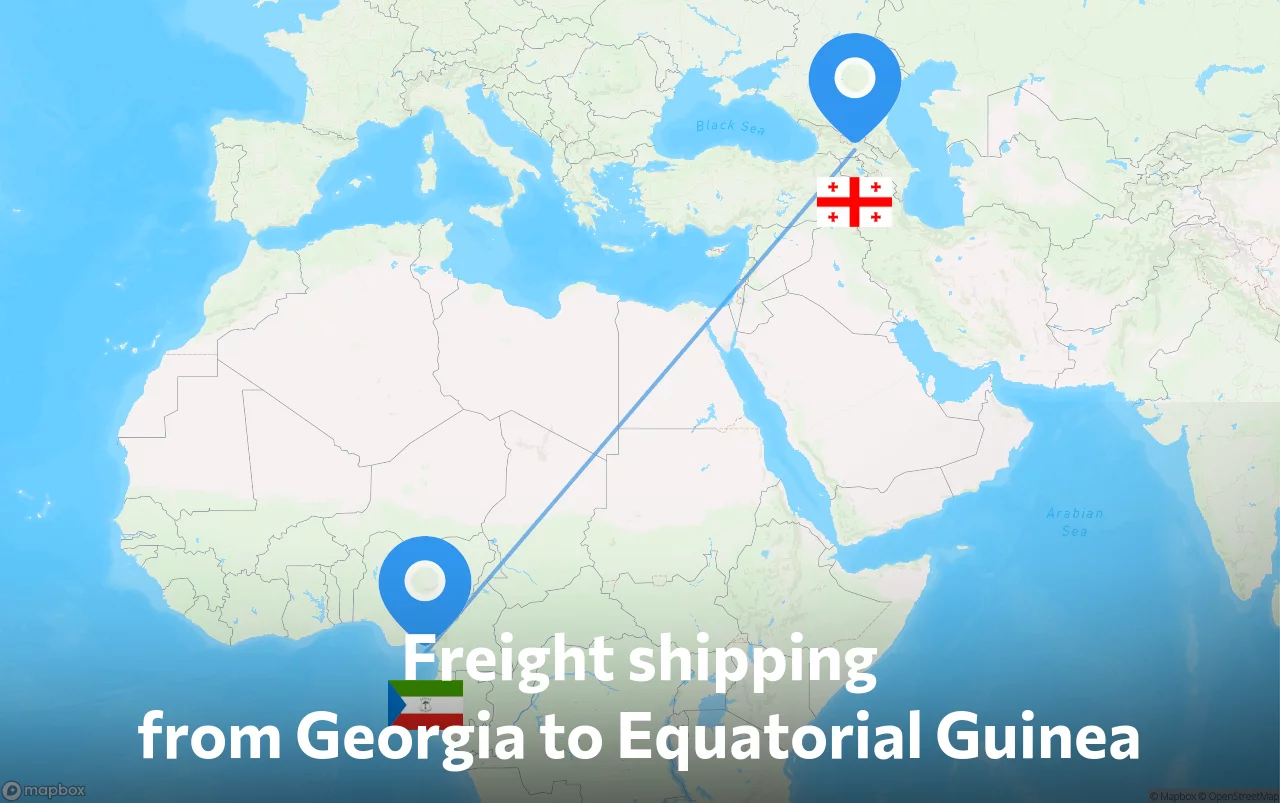 Shipping route from Georgia to Equatorial Guinea
