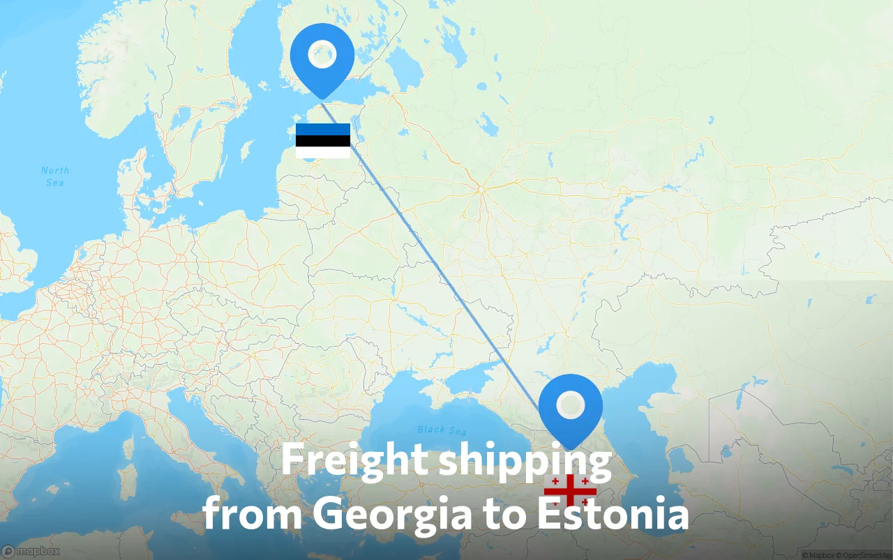 Shipping route from Georgia to Estonia