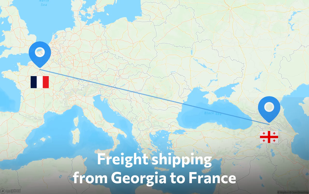 Shipping route from Georgia to France