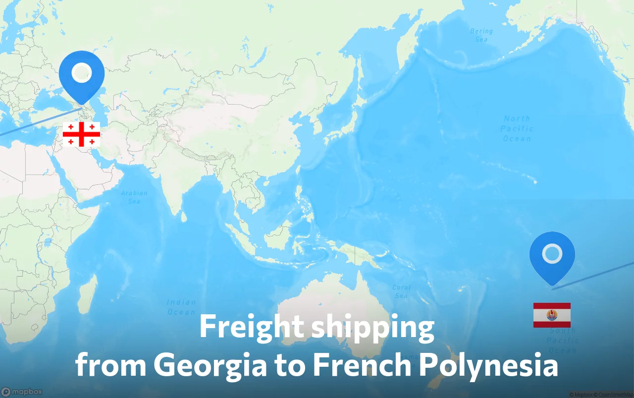 Shipping route from Georgia to French Polynesia