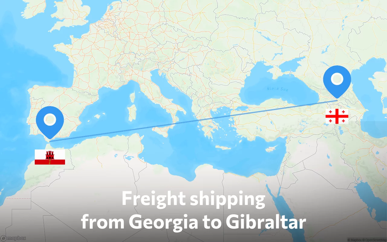 Shipping route from Georgia to Gibraltar
