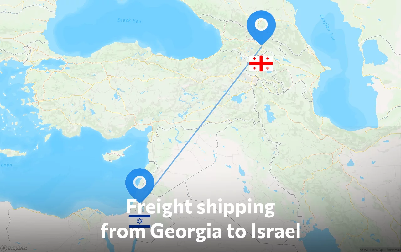 Shipping route from Georgia to Israel