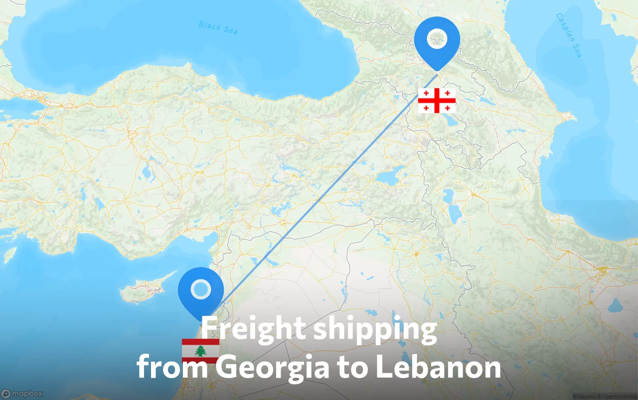 Shipping route from Georgia to Lebanon