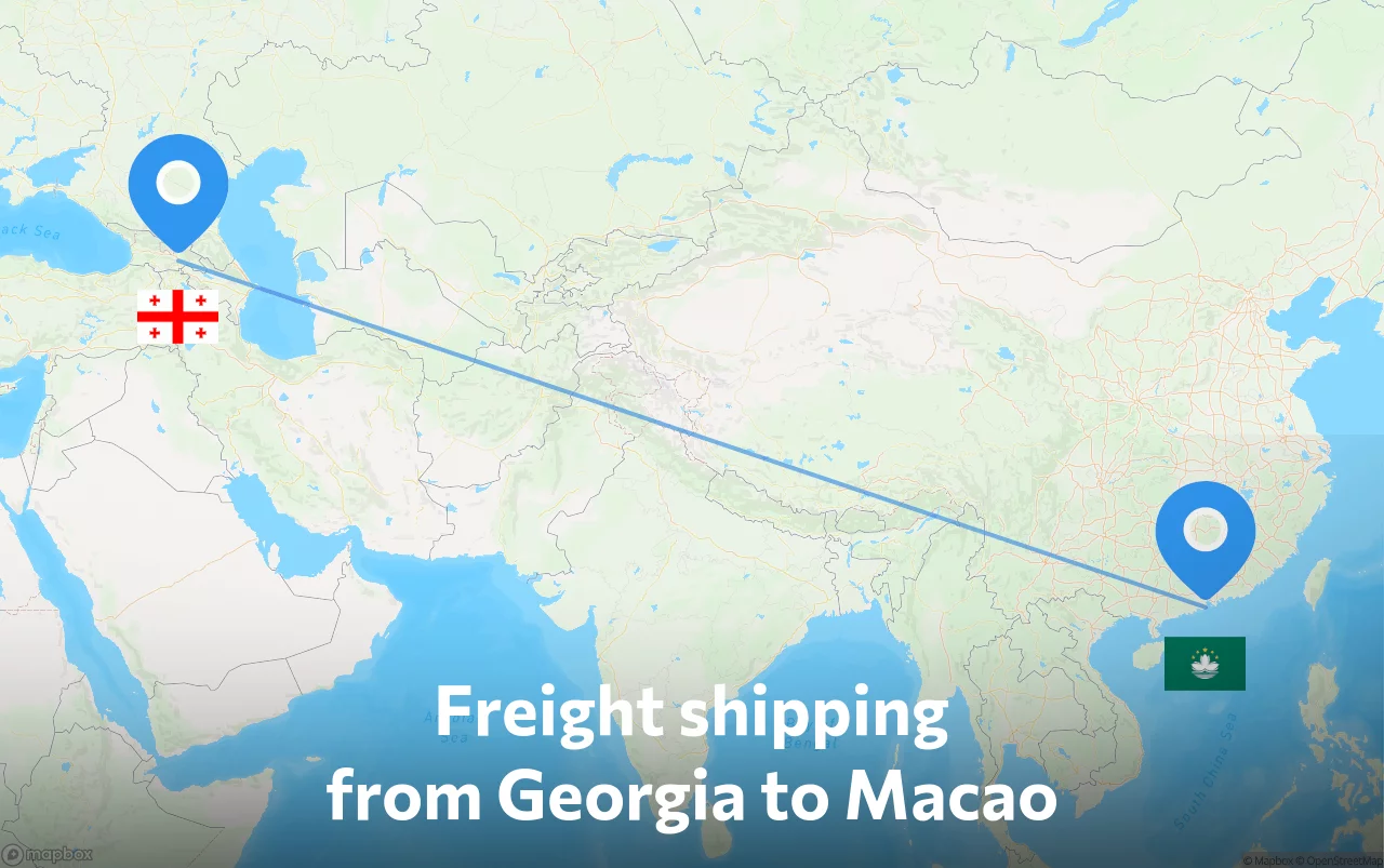 Shipping route from Georgia to Macao