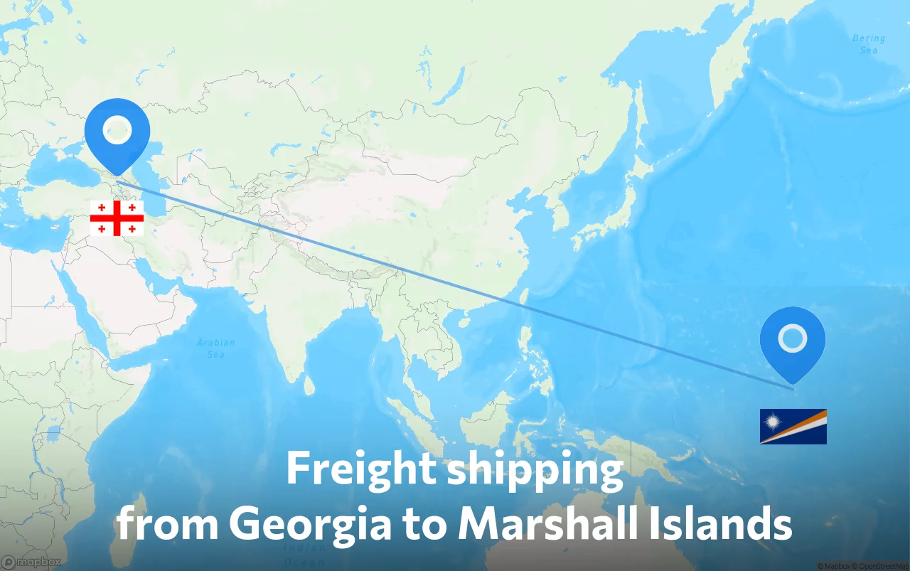 Shipping route from Georgia to Marshall Islands