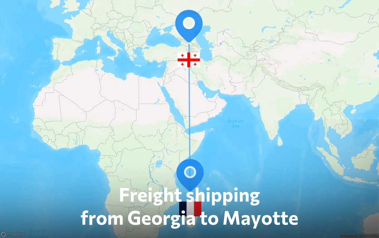 Shipping route from Georgia to Mayotte