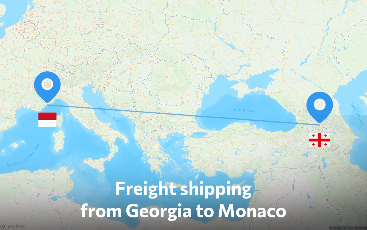 Shipping route from Georgia to Monaco