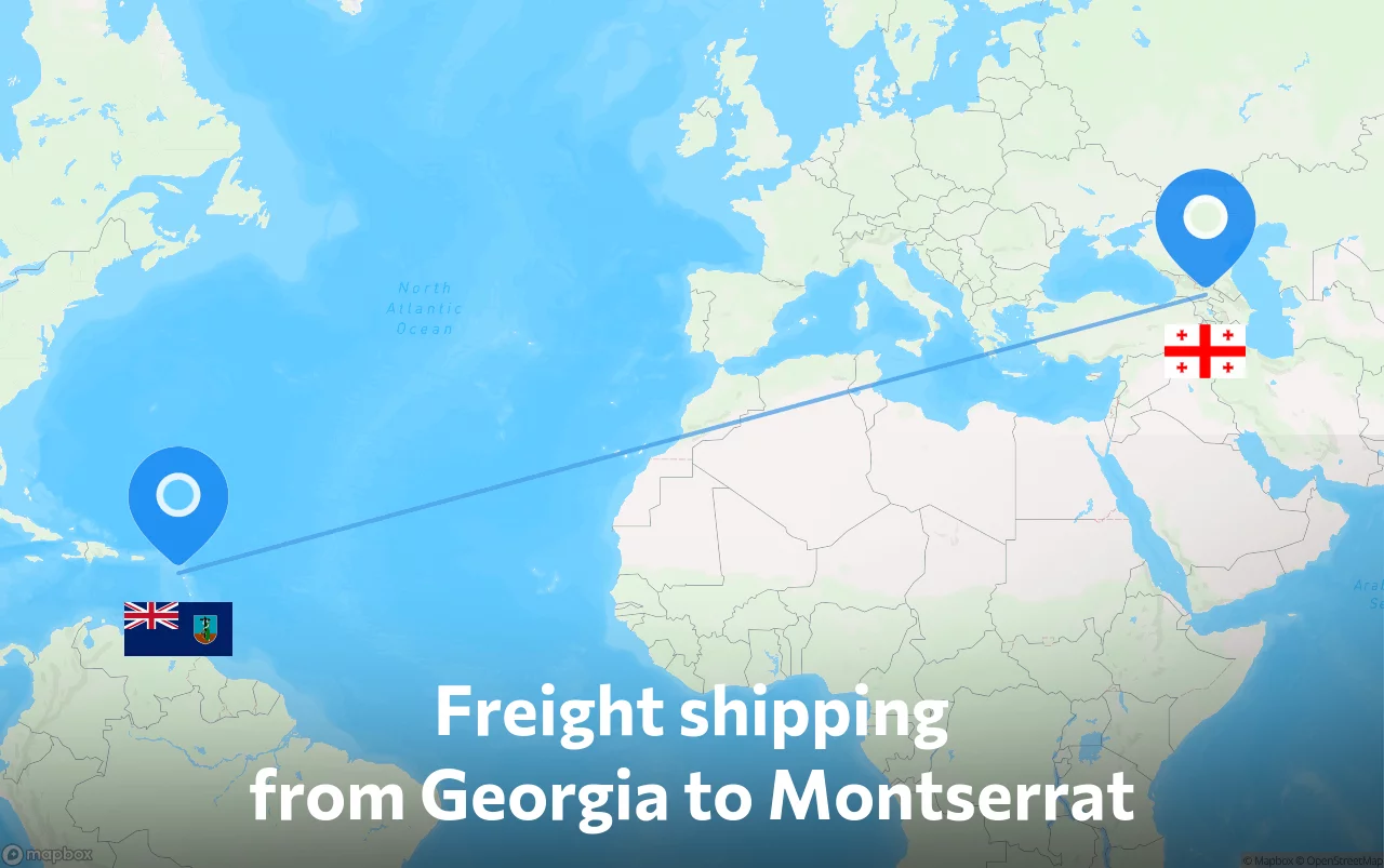 Shipping route from Georgia to Montserrat