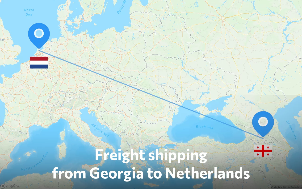 Shipping route from Georgia to Netherlands