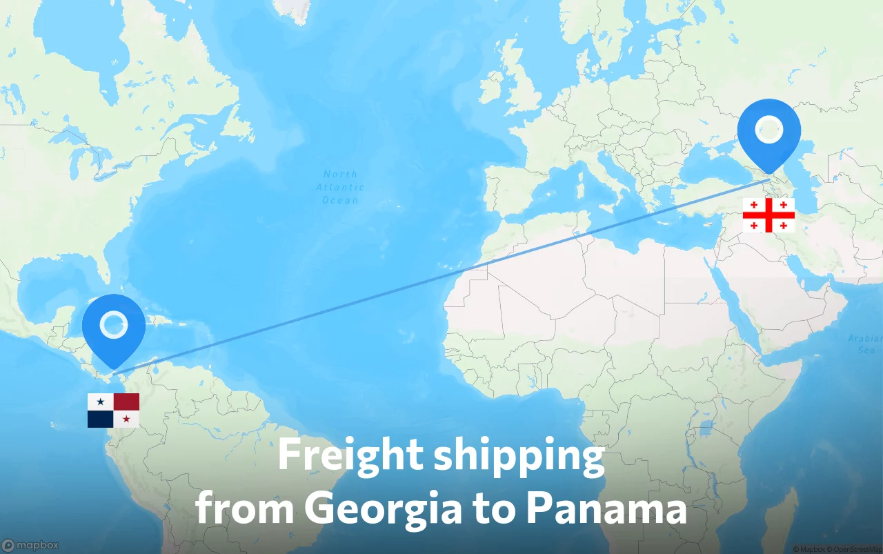 Shipping route from Georgia to Panama