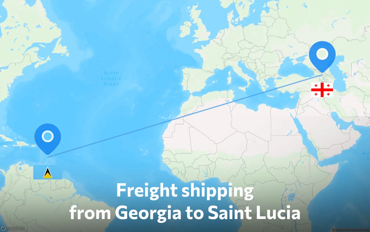 Shipping route from Georgia to Saint Lucia