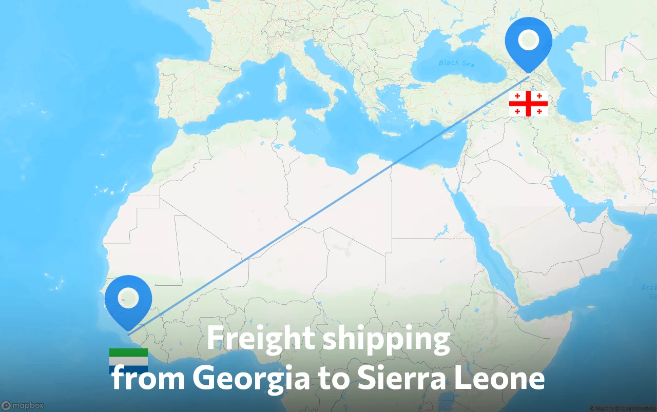Shipping route from Georgia to Sierra Leone