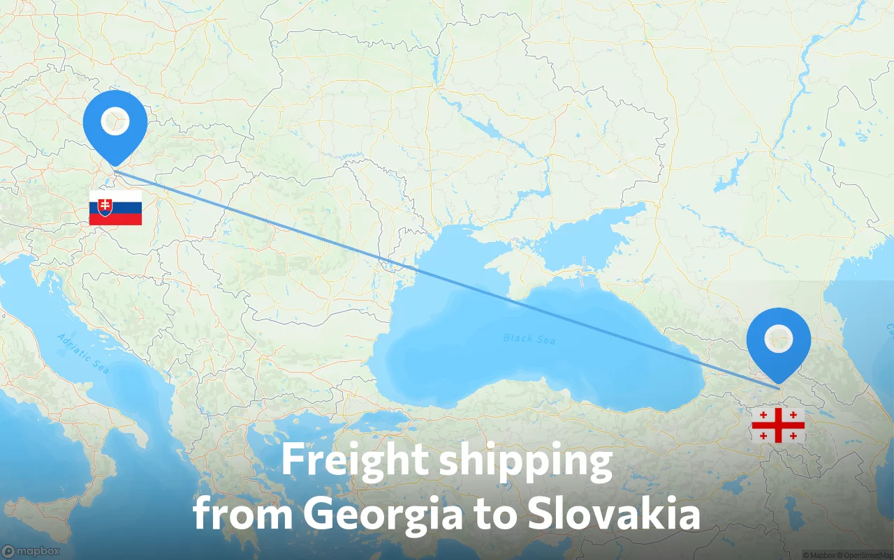 Shipping route from Georgia to Slovakia