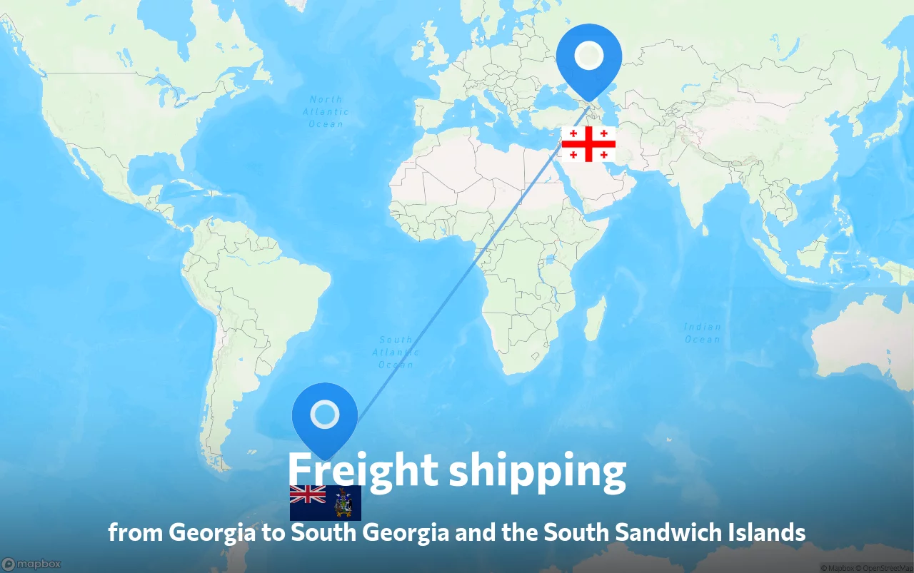 Shipping route from Georgia to South Georgia and the South Sandwich Islands