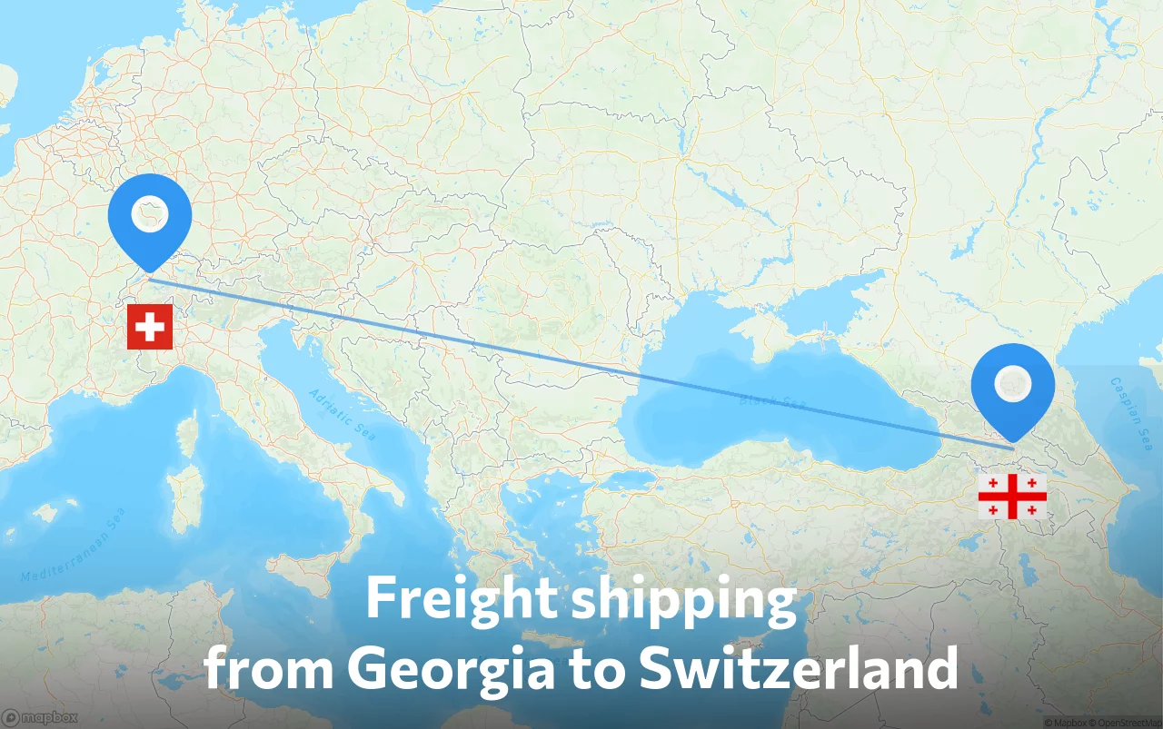 Shipping route from Georgia to Switzerland