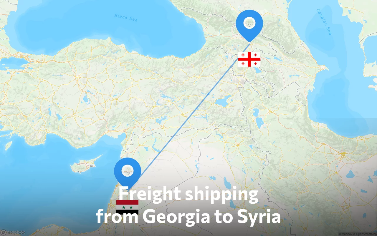 Shipping route from Georgia to Syria