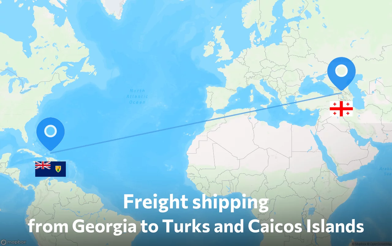 Shipping route from Georgia to Turks and Caicos Islands