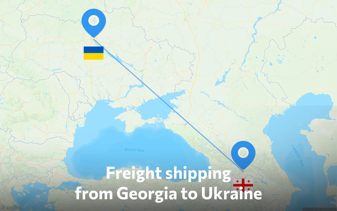 Shipping route from Georgia to Ukraine