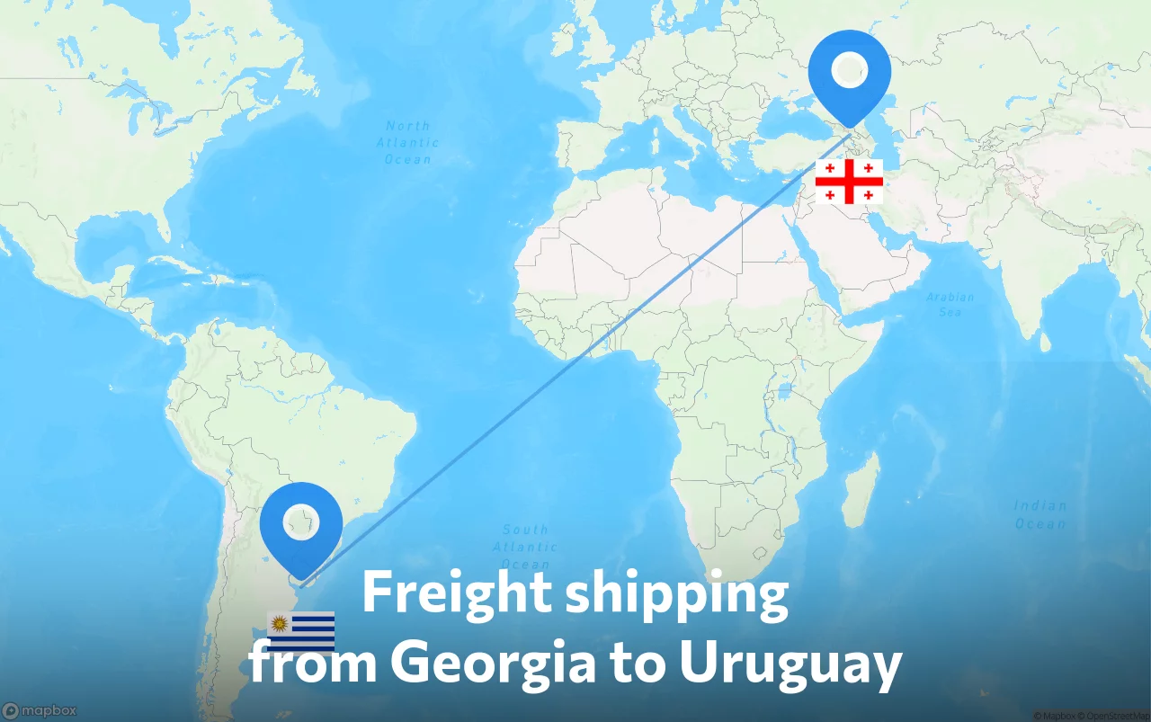 Shipping route from Georgia to Uruguay