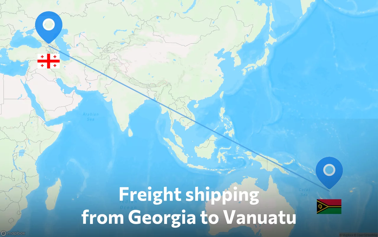 Shipping route from Georgia to Vanuatu