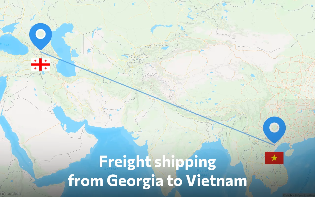 Shipping route from Georgia to Vietnam