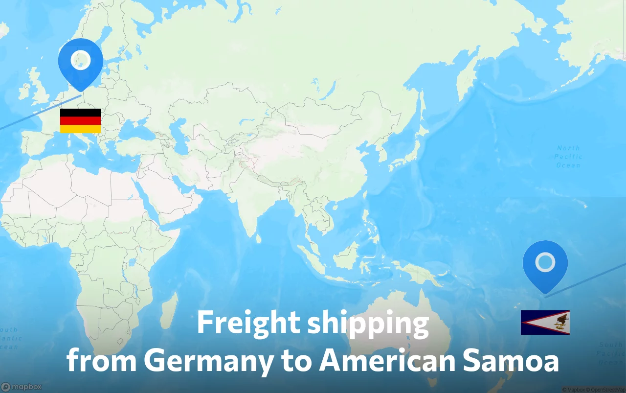 Shipping route from Germany to American Samoa