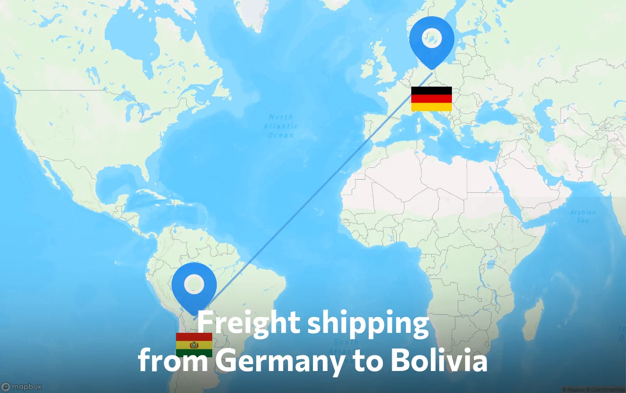Shipping route from Germany to Bolivia