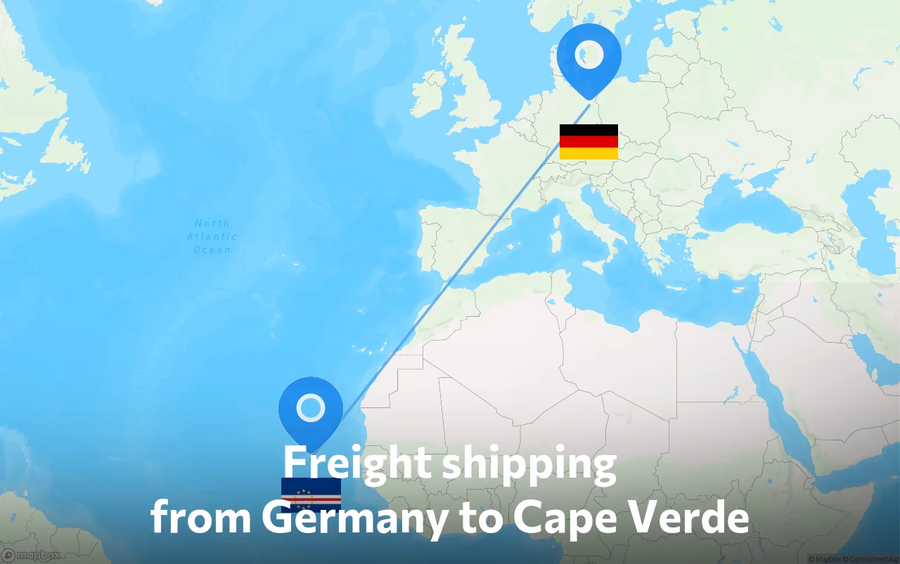 Shipping route from Germany to Cape Verde