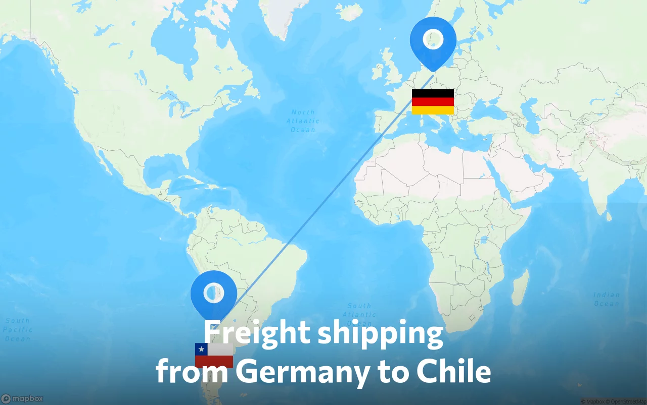 Shipping route from Germany to Chile