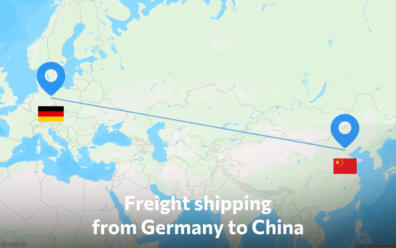 Shipping route from Germany to China