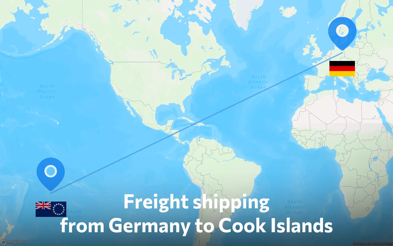 Shipping route from Germany to Cook Islands