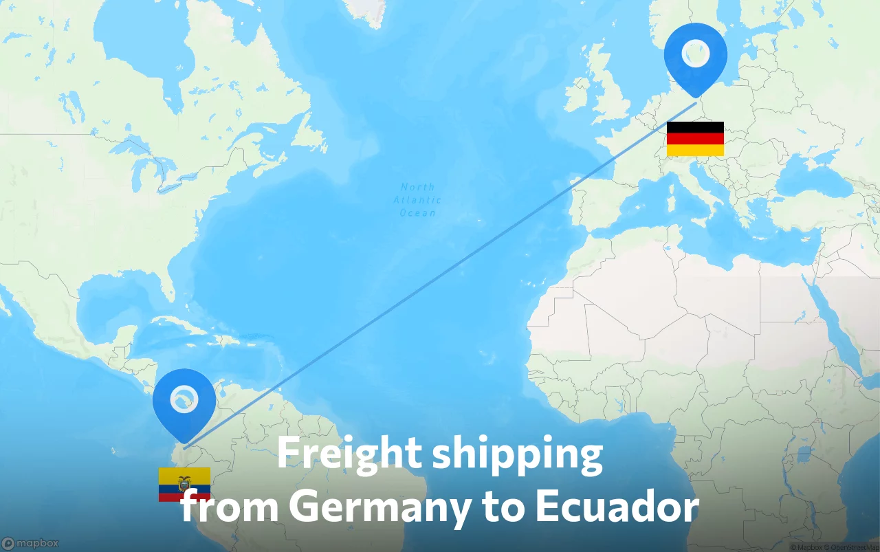 Shipping route from Germany to Ecuador