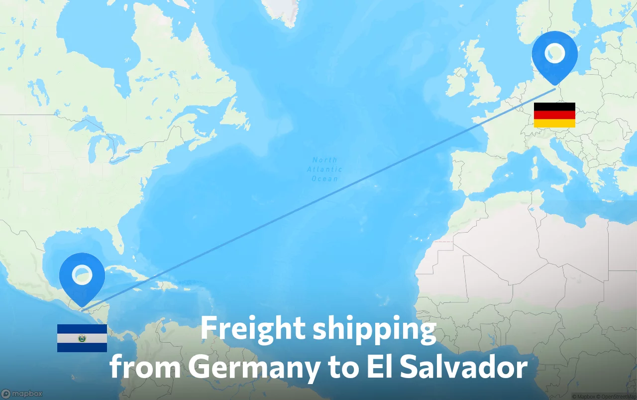 Shipping route from Germany to El Salvador