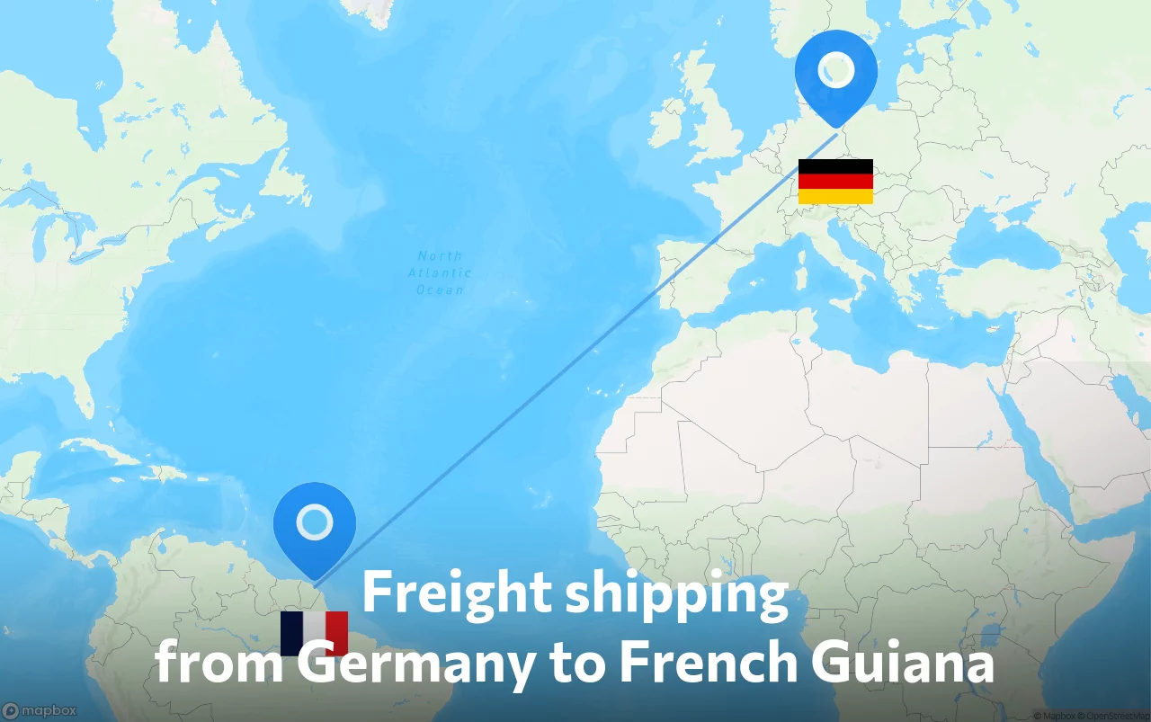 Shipping route from Germany to French Guiana