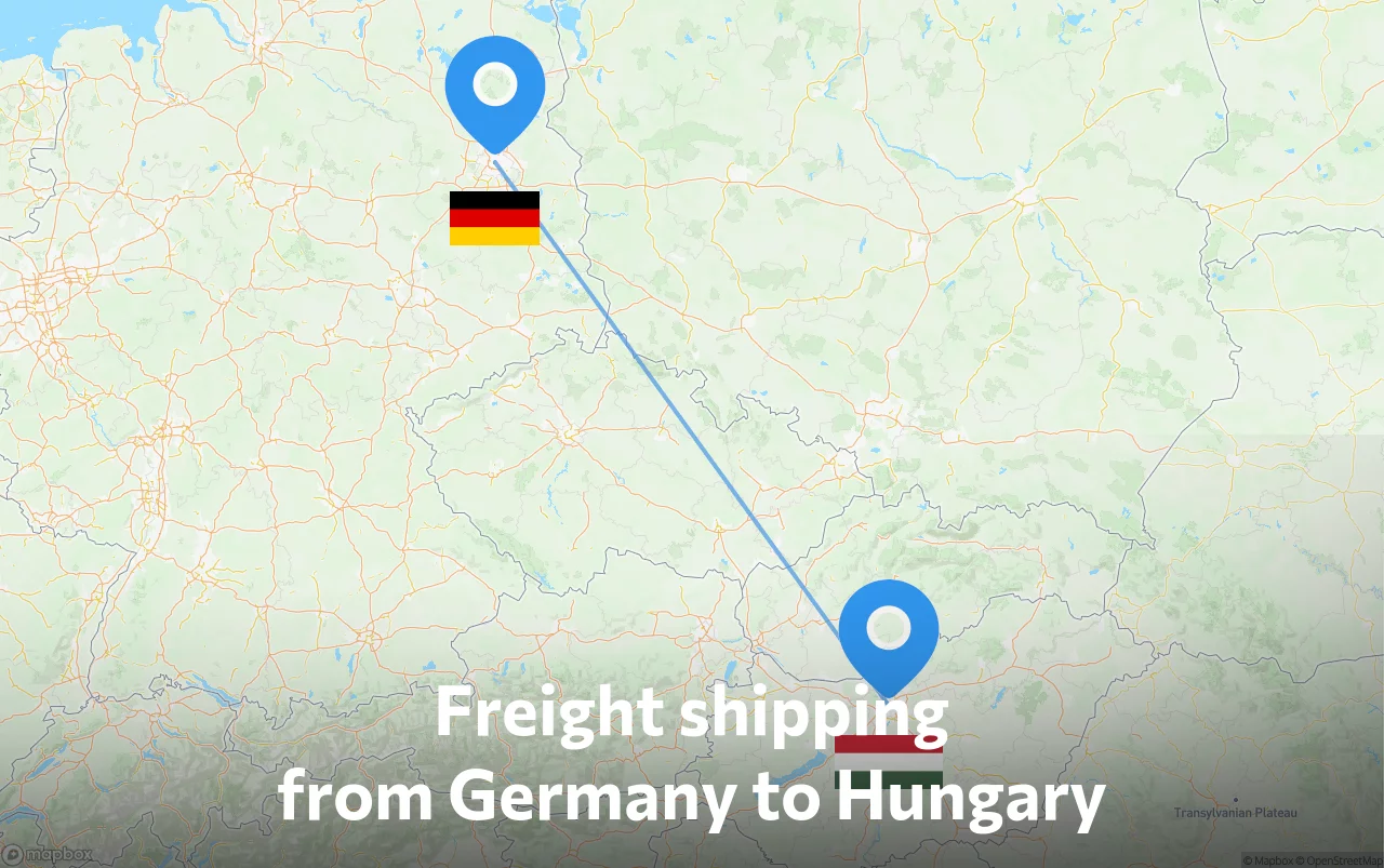 Shipping route from Germany to Hungary