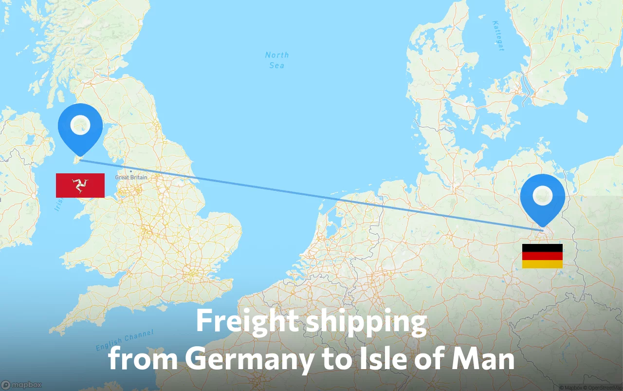 Shipping route from Germany to Isle of Man
