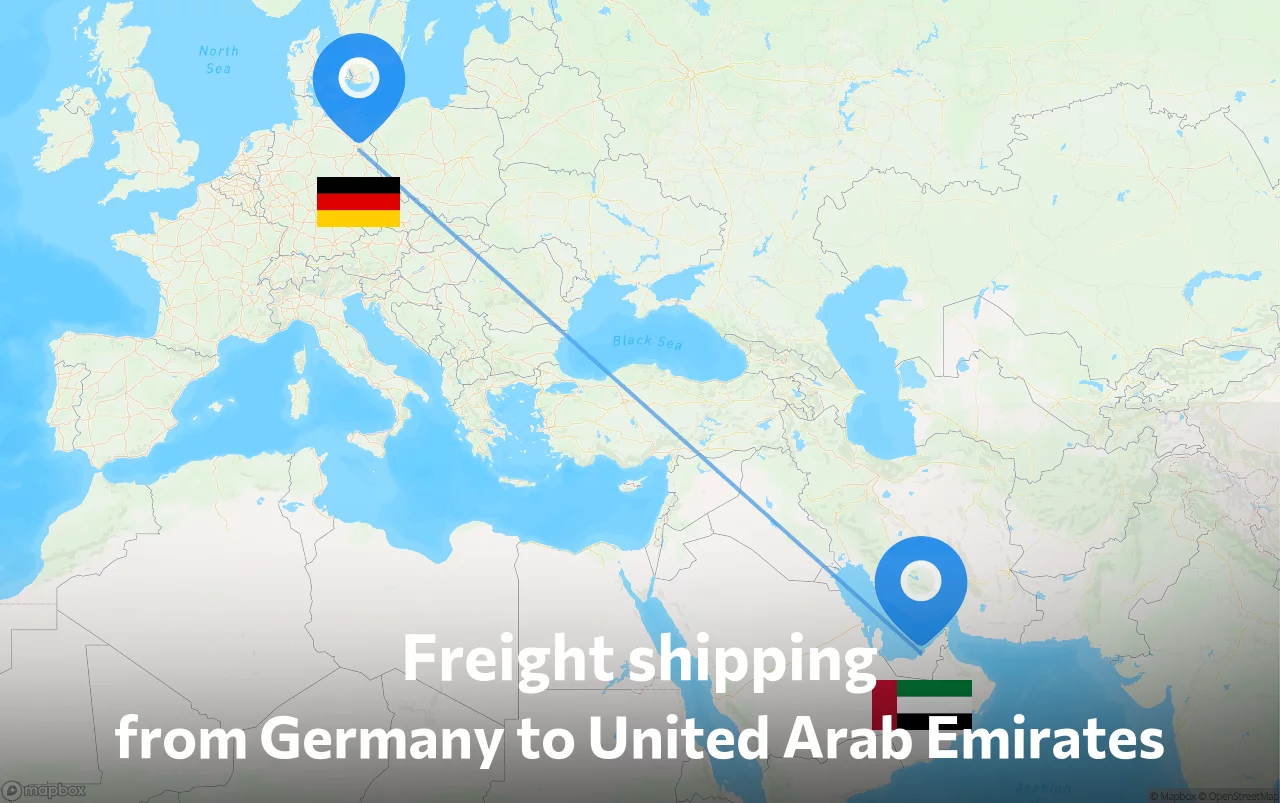 Shipping route from Germany to United Arab Emirates