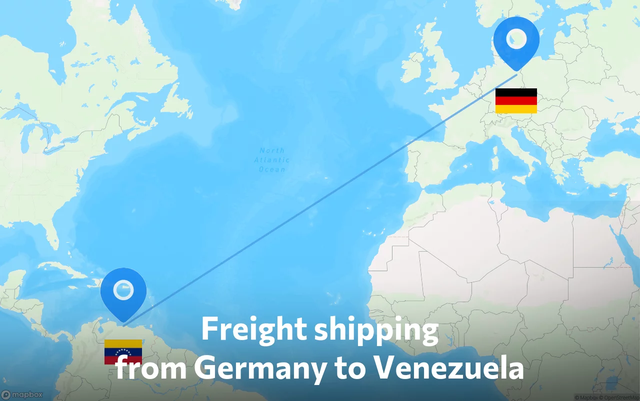 Shipping route from Germany to Venezuela