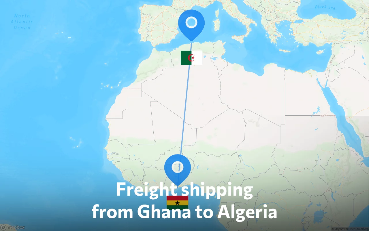Shipping route from Ghana to Algeria